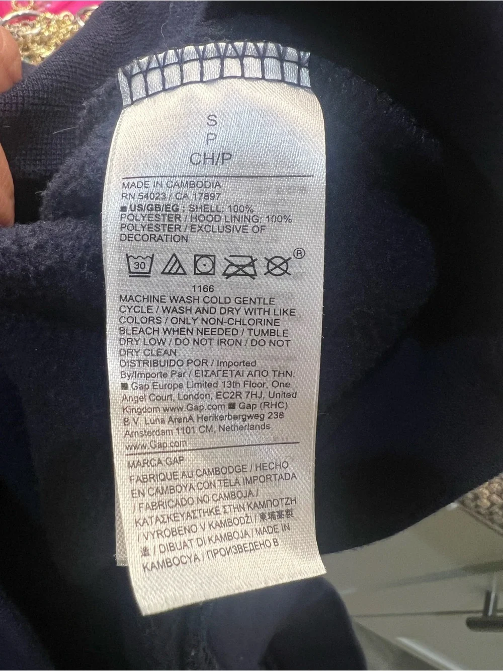 GAP Navy Crewneck Hoodie with White Applique